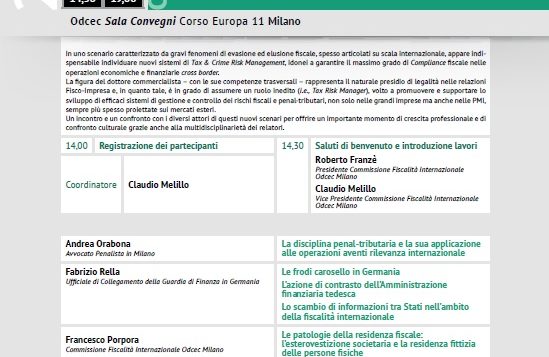 Tax & Crime Risk Management: professionisti a convegno a Milano il 18 giugno 2018